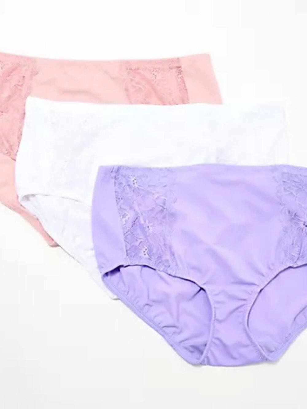 Breezies Soft Support Lace Brief Panty Set of 3, Fashion Sz 2X a678631